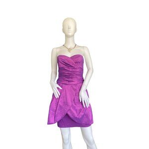 Jessica McClintock Women's Purple Taffeta Strapless Prom Dress Size 4